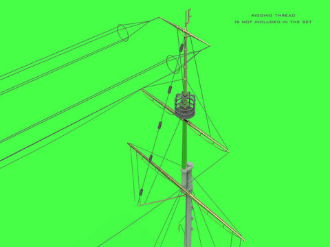 マスター SM-350-117 1/350 SMS フィリブス マスト、ヤード、その他パーツ(トランぺッター用)