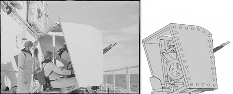 マスター SM-350-118 1/350 フランス軽巡洋艦マルセイエーズの武装 - 152mm(9個)・90mm(8個)・13.2mm(8個)砲身 樹脂製マウント付き(トランペッター用)