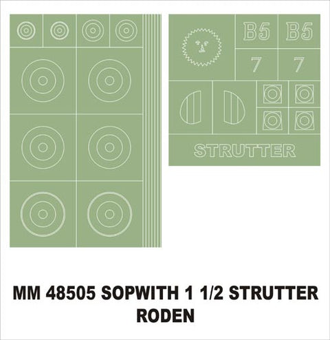 モンテックス MM48505 1/48 ソッピース 1 1/2 ストラッター(ローデン用)マスキングシート(キット付属デカールと置換)