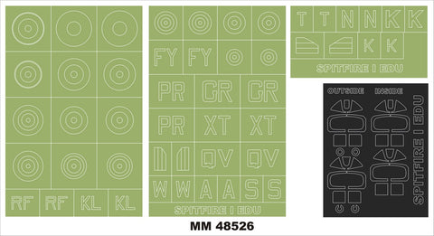 モンテックス MM48526 1/48 スピットファイア I(エデュアルド用)マスキングシート(キット付属デカールと置換)