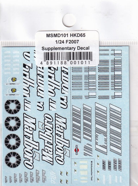 MSMクリエイション MSMD101 1/24 フェラーリ F2007 補完デカール(ライコネン・マッサ・シューマッハ)(レベル対応)