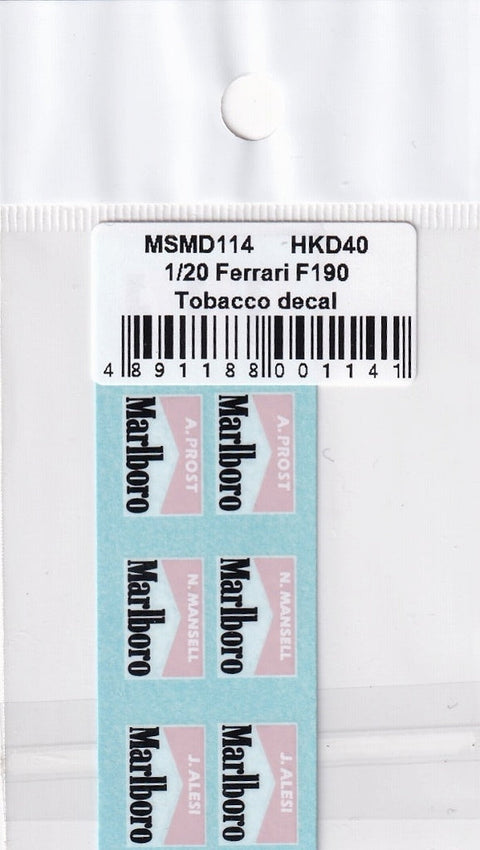 MSMクリエイション MSMD114 1/20 フェラーリ F190 641 マルボロ タバコデカール(フジミ対応)