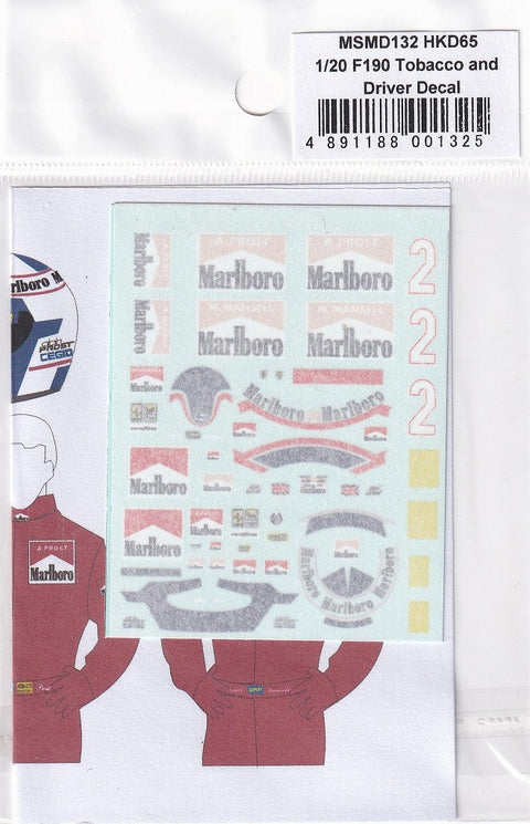 MSMクリエイション MSMD132 1/20 フェラーリ 641/2 (F1-90) Marlboro & プロスト/マンセル フィギュア用デカール (フジミ対応)