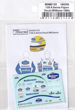 MSMクリエイション MSMD155 1/20 A.セナ フィギュア用 デカール (ウィリアムズ 1994)