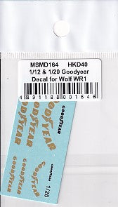 MSMクリエイション MSMD164 1/12・1/20 ウルフ WR1 グッドイヤー オプションデカール (タミヤ用)