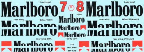MSMクリエイション MSMD250 1/12 マクラーレン MP4/8 Marlboroデカール (モデルファクトリー ヒロ対応)