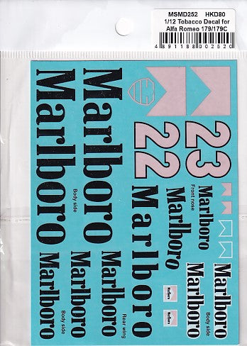 MSMクリエイション MSMD252 1/12 アルファロメオ 179/179C Marlboroデカール (イタレリ用)