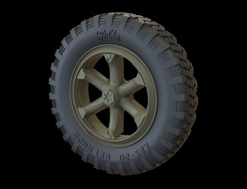 パンツァーアート RE35-205 1/35 ヘンシェル33トラック ホイールセット(不整地パターン)