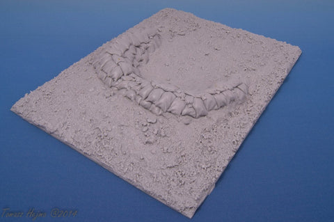 パンツァーアート RE35-260 1/35 WWII 北アフリカ 中口径野砲陣地 ディオラマベース