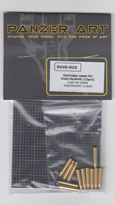 パンツァーアート SU35-010 1/35 ドイツ KwK40/StuK40 7.5cm 戦車砲 薬莢(12個) IV号戦車 G-J型.III号突撃砲G型. IV突撃砲.IV号駆逐戦車