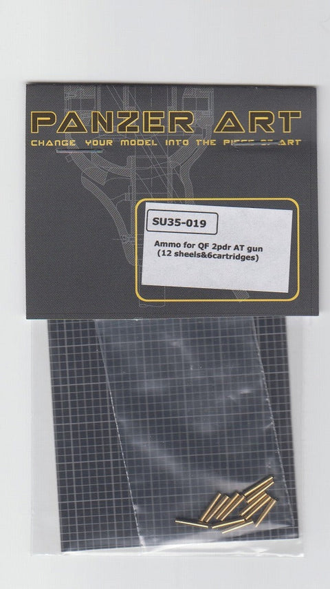 パンツァーアート SU35-019 1/35 QF 2ポンド戦車砲砲弾 (砲弾12・カートリッジ6) イギリス A12 マチルダ巡行戦車