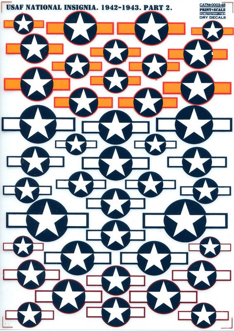 プリントスケール 0003-48 1/48 ソ連空軍国籍マーク 1942-1943 パート2 リミテッドエディション ドライデカール