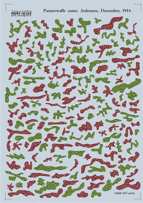 プリントスケール 007-camo 1/72 ドイツ 装甲部隊 アルデンヌ