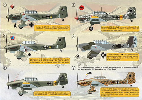 プリントスケール 48-032 1/48 ユンカース Ju-87 スツーカ コンプリートセット