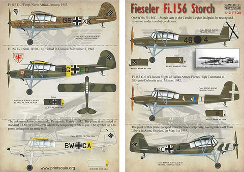 プリントスケール 48-101 1/48 フィゼラー Fi156