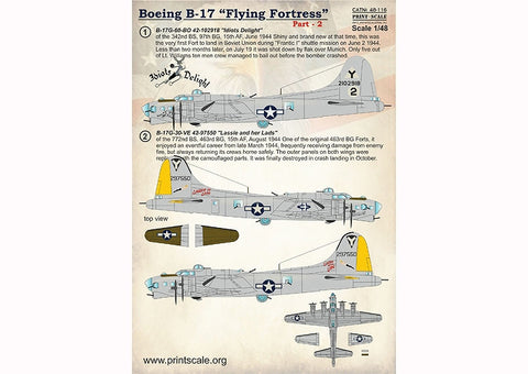 プリントスケール 48-116 1/48 ボーイング B-17 フライングフォートレス Part2