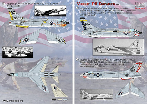 プリントスケール 48-139 1/48 ヴォート F-8 クルセーダー