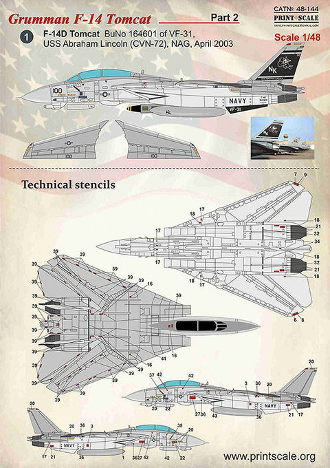 プリントスケール 48-144 1/48 F-14 トムキャット Part 2 コンプリートセット