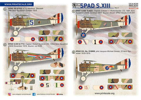 プリントスケール 48-244 1/48 SPAD XIII パート 1