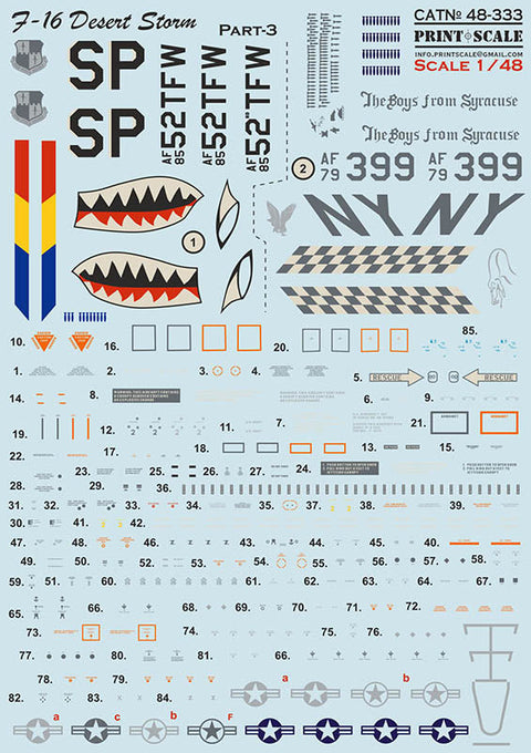 プリントスケール 48-333 1/48 F-16 デザートストーム. Part 3