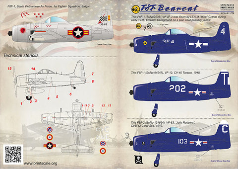 プリントスケール 72-013 1/72 F8F ベアキャット