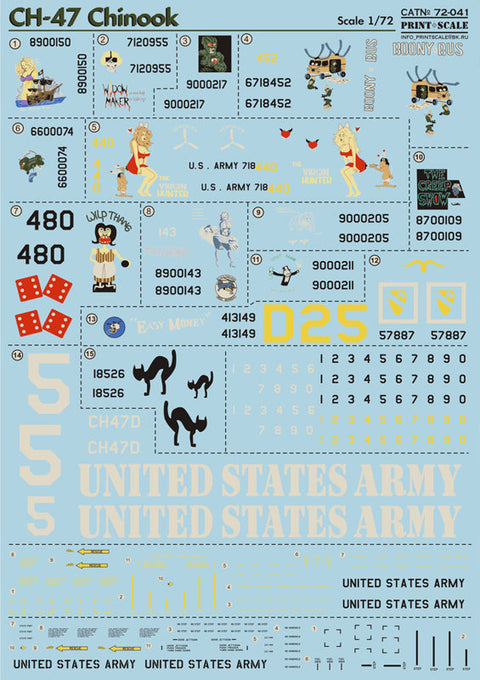 プリントスケール 72-041 1/72 CH-47 チヌーク