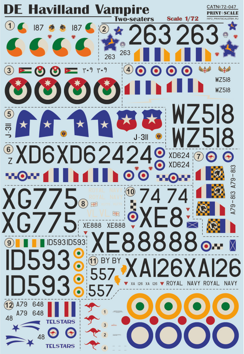 プリントスケール 72-047 1/72 デ・ハビランドヴァンパイア