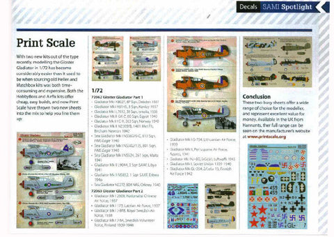 プリントスケール 72-063 1/72 グロスター グラジエーター Part2