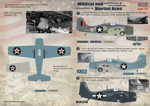 プリントスケール 72-066 1/72 ワイルドキャット・マートレット エース