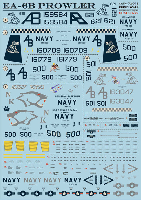 プリントスケール 72-073 1/72 EA-6B プラウラー