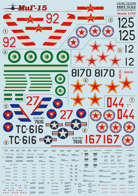 プリントスケール 72-076 1/72 Mig-15