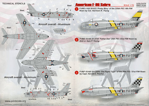 プリントスケール 72-079 1/72 F-86E セイバー コンプリートセット