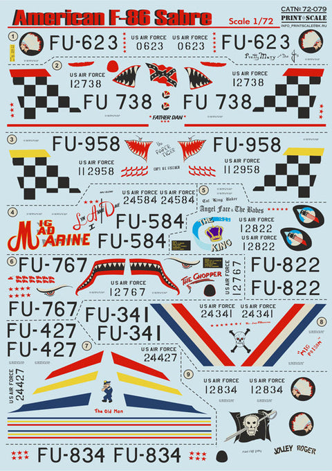 プリントスケール 72-079 1/72 F-86E セイバー コンプリートセット