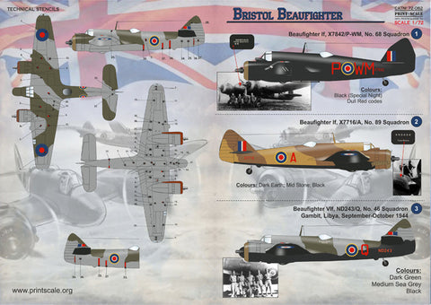 プリントスケール 72-082 1/72 ブリストル ボーファイター Part 1