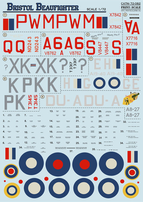 プリントスケール 72-082 1/72 ブリストル ボーファイター Part 1
