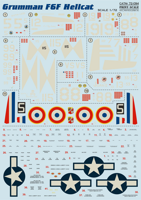 プリントスケール 72-094 1/72 グラマン F6F ヘルキャット