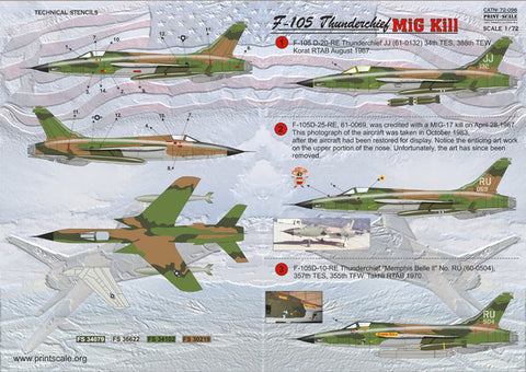 プリントスケール 72-096 1/72 F-105 サンダーチーフ