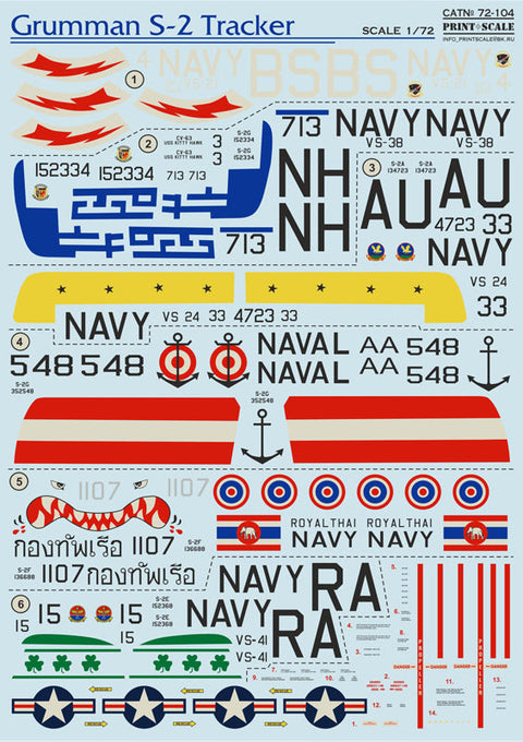 プリントスケール 72-104 1/72 グラマン S-2 トラッカー