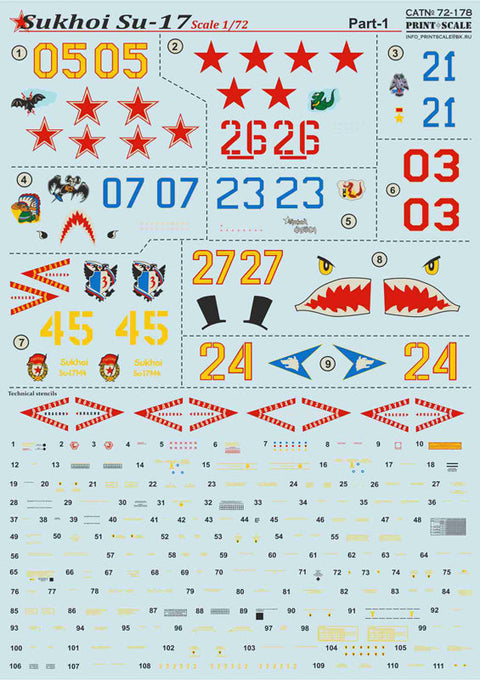 プリントスケール 72-178 1/72 スホーイ Su-17 Part 1