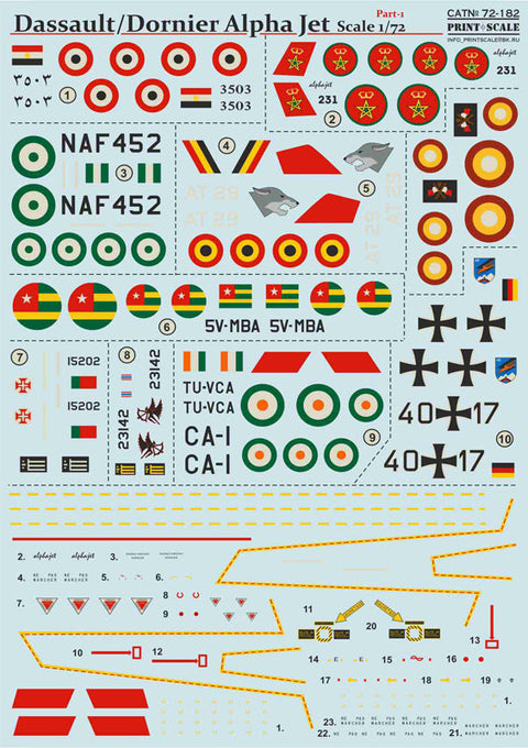 プリントスケール 72-182 1/72 ダッソー/ドルニエ アルファジェット Part 1