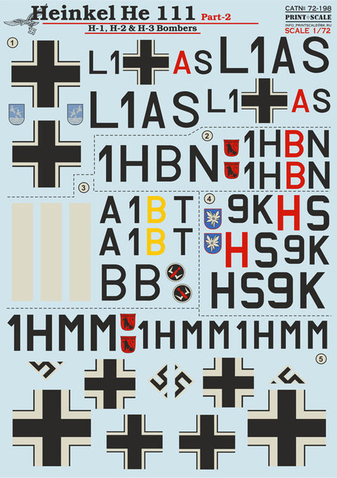 プリントスケール 72-198 1/72 ハインケルHe-111 Part 2