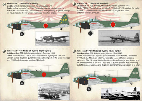 プリントスケール 72-224 1/72 Yokosuka P1Y 銀河 陸上爆撃機