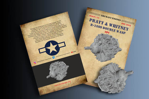 プリントスケール PSR72018 1/72 プラット・アンド・ホイットニー R-2800 ダブルワスプエンジン 2基セット