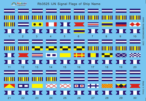 レインボーモデル Rb3525 1/350 日本海軍 艦艇用 艦艇名信号旗