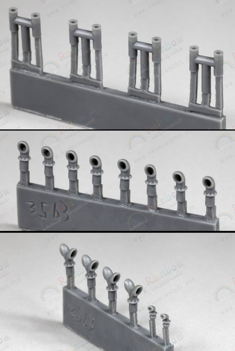 レインボーモデル Rb3563 1/350 日本海軍艦艇用 蒸気捨管I (Large size|4types,3DP+PE)