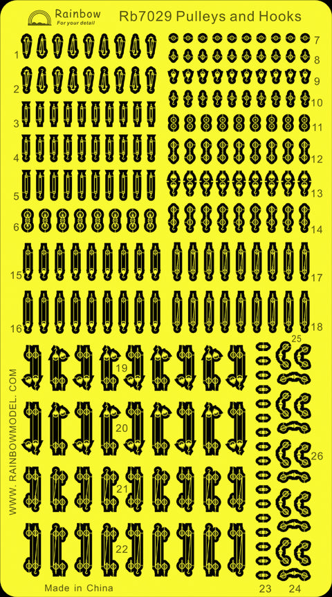 レインボーモデル Rb7029 1/700 滑車&フック