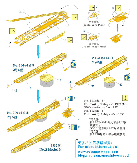 レインボーモデル Rb7069 1/700 日本海軍 カタパルトI (No. 2 Model 3/Model 5)