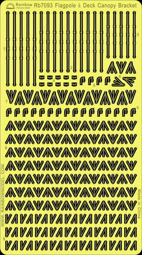 レインボーモデル Rb7093 1/700 旗竿&天幕支柱