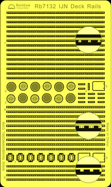 レインボーモデル Rb7132 1/700 日本海軍 艦艇用 運搬軌条&ターンテーブル(for aircraft, torpedo & depth charges)