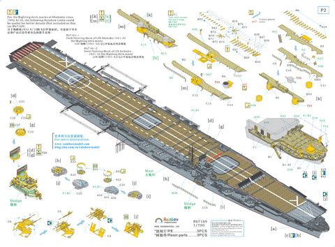 レインボーモデル Rb7169 1/700 日本海軍 翔鶴型空母 1942年8/10月 アップグレードパック (based on Rb7160 & Fujimi 430294)